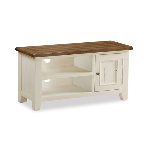 Sherwood Distressed Painted Small Tv Unit – Up To 50 Intended For Cotswold Cream Tv Stands (View 6 of 15)