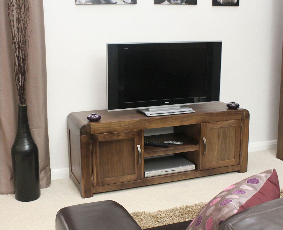 Shiro Walnut Widescreen Tv Cabinet Intended For Widescreen Tv Cabinets (Photo 8 of 15)