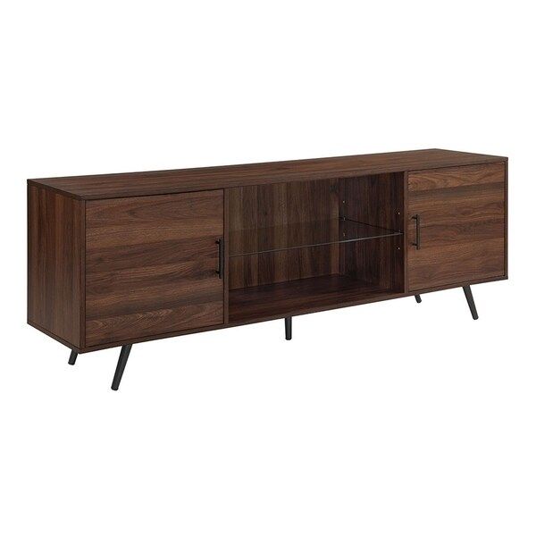 Shop 70" Mid Century Modern Wood Tv Stand – Dark Walnut Inside Contemporary Wood Tv Stands (View 13 of 15)