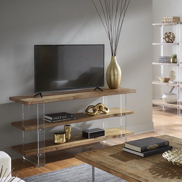 Shop Annika Reclaimed Wood And Acrylic Sofa Table Tv Stand Inside Acrylic Tv Stands (View 14 of 15)
