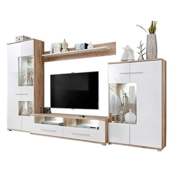 Shop Caverly Modern Entertainment Center Tv Stand Wall Pertaining To Illuminated Tv Stands (View 15 of 15)