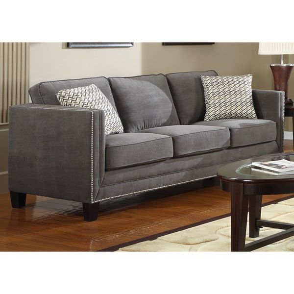 Shop Charcoal Grey Contemporary Sofa – Free Shipping Today Pertaining To Ludovic Contemporary Sofas Light Gray (View 15 of 15)