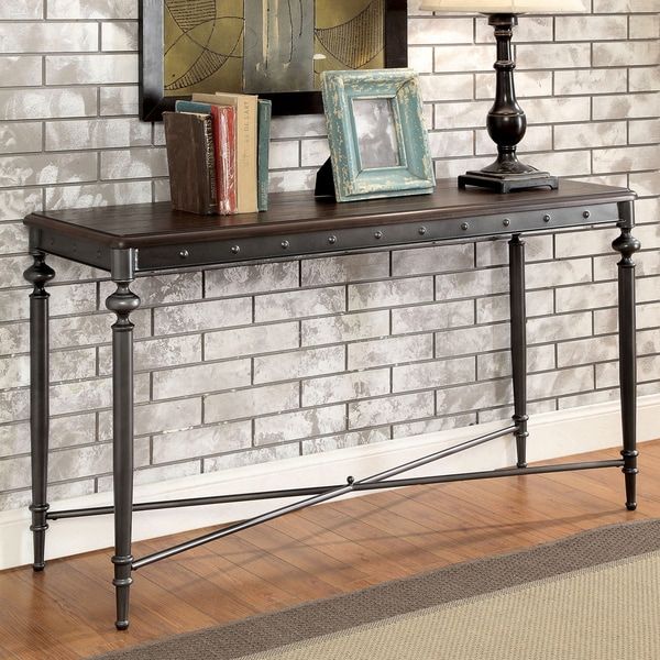 Shop Furniture Of America Gete Industrial Grey Metal Pertaining To Emmett Sonoma Tv Stands With Coffee Table With Metal Frame (View 3 of 15)