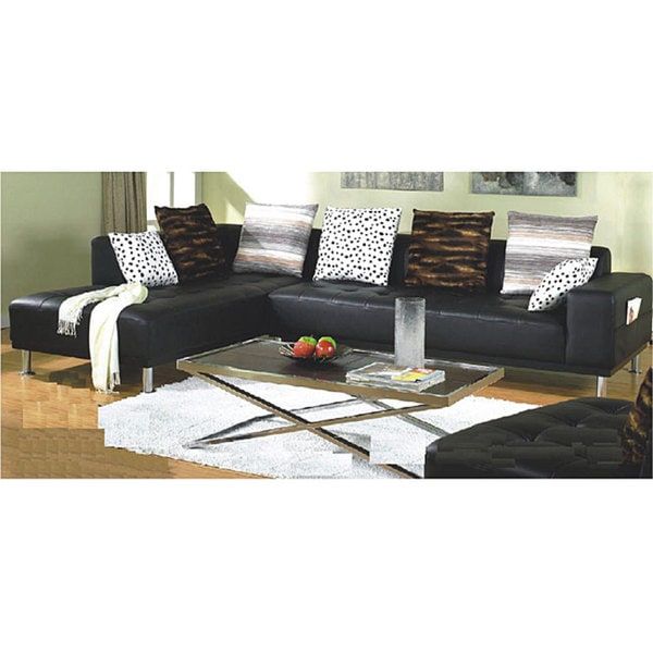 Shop Furniture Of America Ibiza 3 Piece Bicast Leather Pertaining To 3pc Miles Leather Sectional Sofas With Chaise (View 14 of 15)