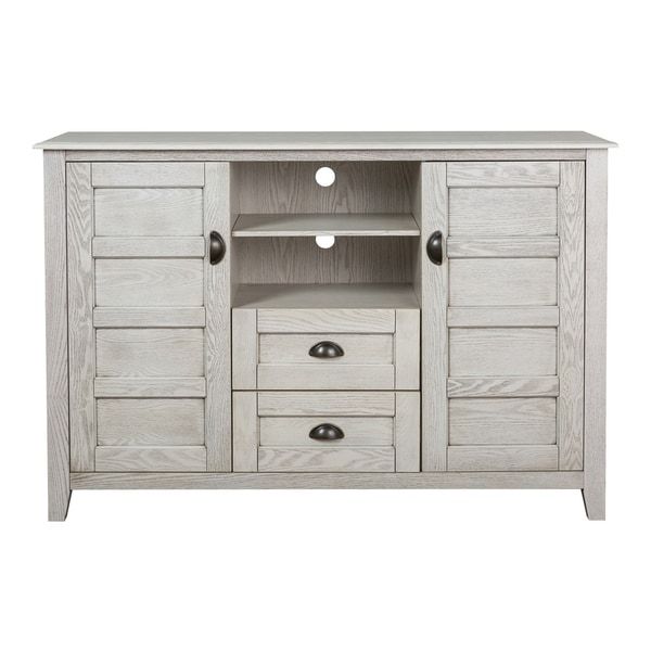 Shop Home Rustic Chic White Solid Wood 52 Inch Tv Console For Rustic White Tv Stands (View 15 of 15)