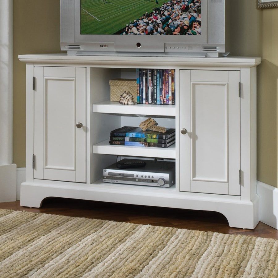 Shop Home Styles Naples White Corner Corner Television Inside 55 Inch Corner Tv Stands (View 6 of 15)