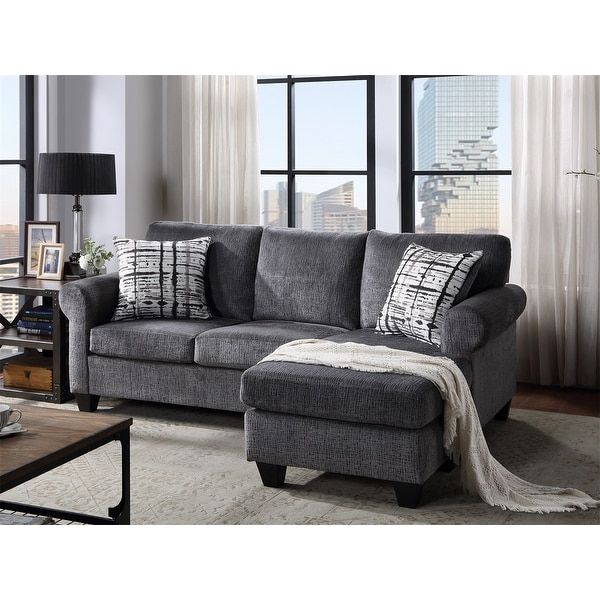 Shop Merax Upholstered Modern Linen Fabric L Shape 3 Throughout Mireille Modern And Contemporary Fabric Upholstered Sectional Sofas (View 8 of 15)