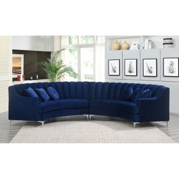 Shop Modern Curved Velvet Sectional Sofa – 141.8x28x35.1 Throughout French Seamed Sectional Sofas In Velvet (Photo 9 of 15)