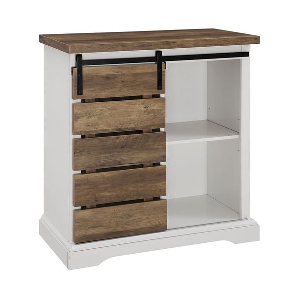 Shop Offex 32" Rustic Farmhouse Tv Stand In 2 Tone Finish Throughout White Rustic Tv Stands (View 12 of 15)
