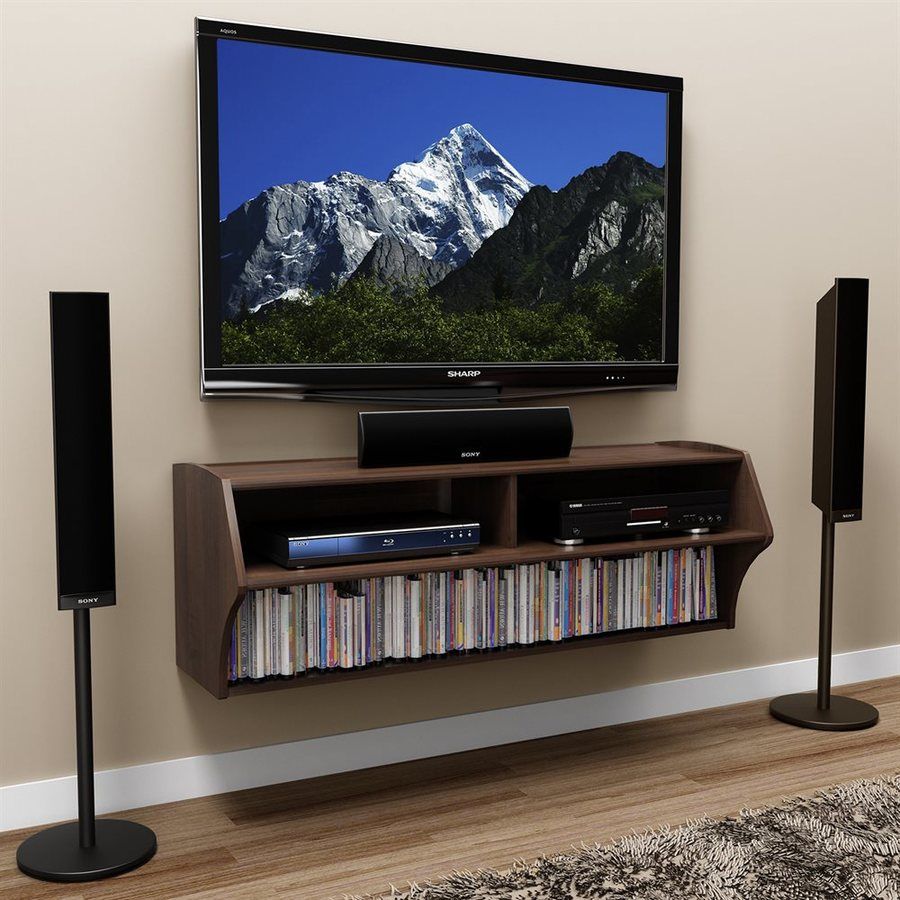 Shop Prepac Furniture Altus Espresso Wall Mounted Tv Stand For Wall Mounted Tv Stand With Shelves (View 3 of 15)