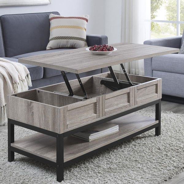 Shop The Gray Barn Latigo Lift Top Sonoma Oak Coffee Table Pertaining To Emmett Sonoma Tv Stands With Coffee Table With Metal Frame (View 14 of 15)