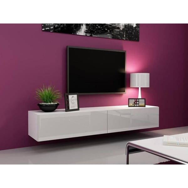 Shop Vigo High Gloss Tv Stand White/white – On Sale – Free For Gloss White Tv Stands (View 13 of 15)
