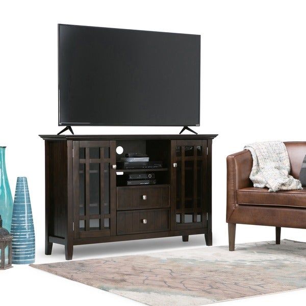 Shop Wyndenhall Freemont Collection Dark Tobacco Brown Intended For Mission Corner Tv Stands For Tvs Up To 38" (View 3 of 15)