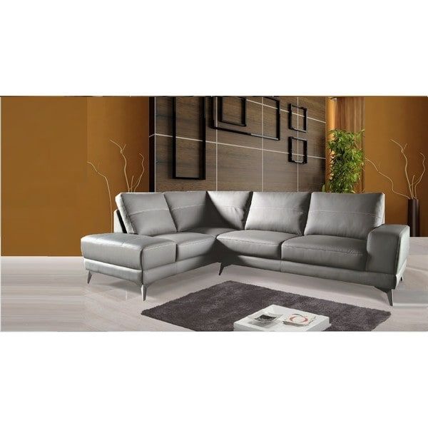 Shop Zoe Sectional Top Grain Leather Sofa Facing Left Throughout Dulce Right Sectional Sofas Twill Stone (Photo 10 of 15)