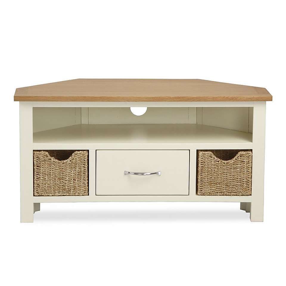 Sidmouth Cream Corner Tv Stand | Dunelm | Corner Tv Throughout Cream Color Tv Stands (View 15 of 15)