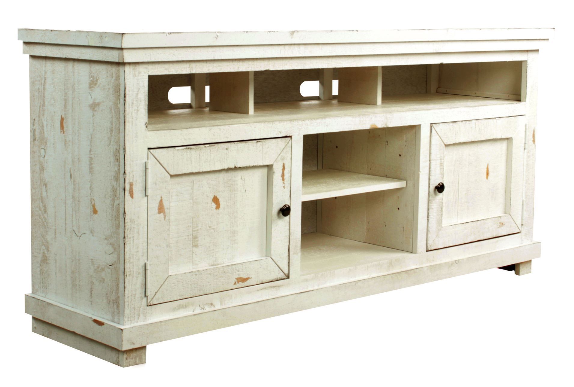 Sinclair White 64 Inch Tv Stand | Rustic Tv Console Regarding White Rustic Tv Stands (View 5 of 15)