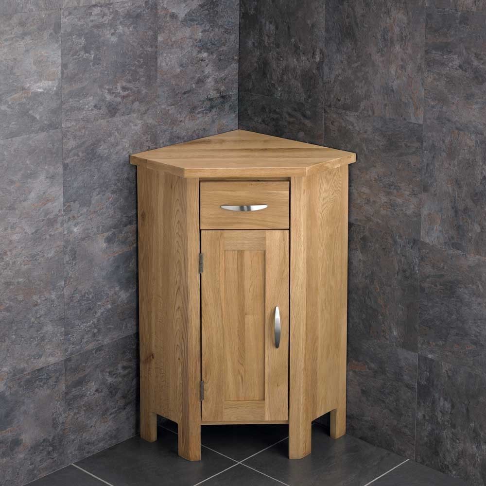 Small Corner Solid Oak Cabinet Freestanding Furniture Tv Intended For Small Corner Tv Stands (View 13 of 15)