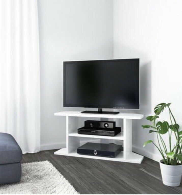 Small White Tv Corner Stand | In Livingston, West Lothian Throughout Small Corner Tv Stands (View 9 of 15)