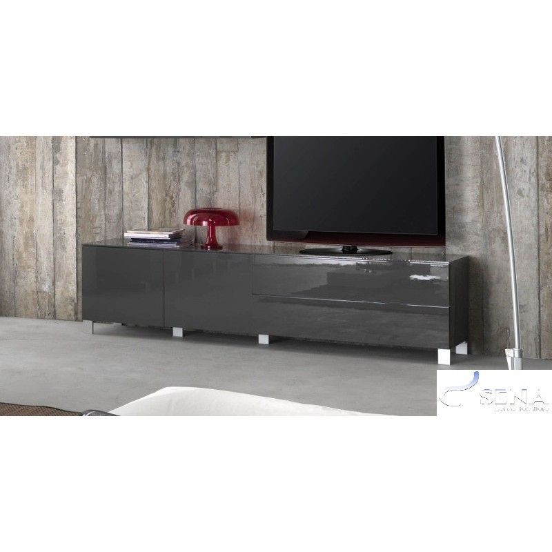 Sofia Grey High Gloss Tv Stand Assembled – Tv Stands (2688 With Modern High Gloss Tv Units (View 14 of 15)
