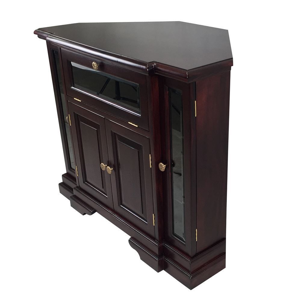 Solid Mahogany Wood Corner Tv Stand / Cabinet – Antique Inside Tv Stands Corner Units (View 15 of 15)