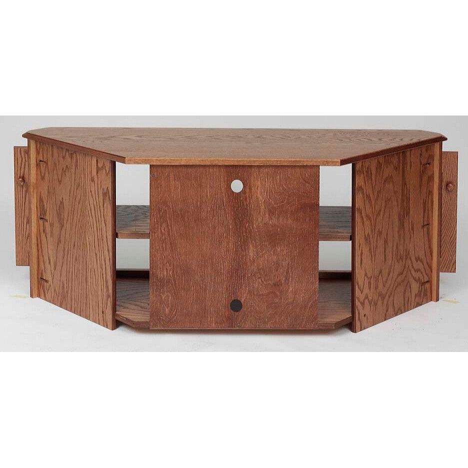 Solid Oak Country Style Corner Tv Stand – 55" – The Oak With Regard To Solid Oak Tv Stands (View 12 of 15)