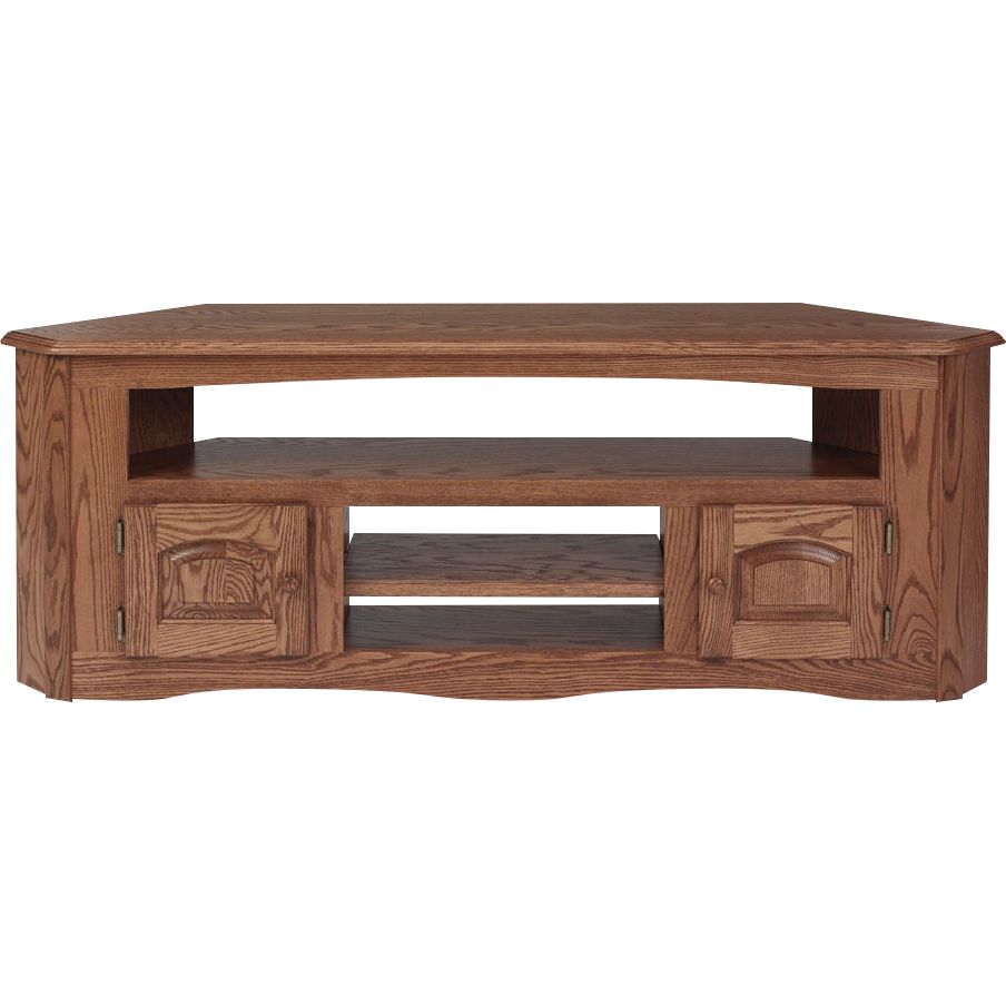 Solid Oak Country Style Corner Tv Stand – 61" – The Oak Pertaining To Country Tv Stands (View 7 of 15)