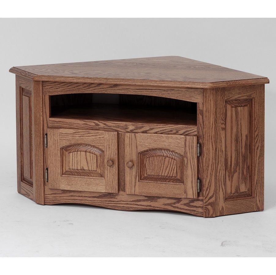 Solid Oak Country Style Corner Tv Stand/cabinet – 41 Within Solid Oak Tv Stands (View 9 of 15)
