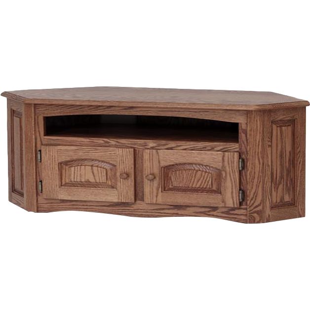 Solid Oak Country Style Corner Tv Stand W/cabinet – 53 Pertaining To Oak Corner Tv Stands (Photo 15 of 15)