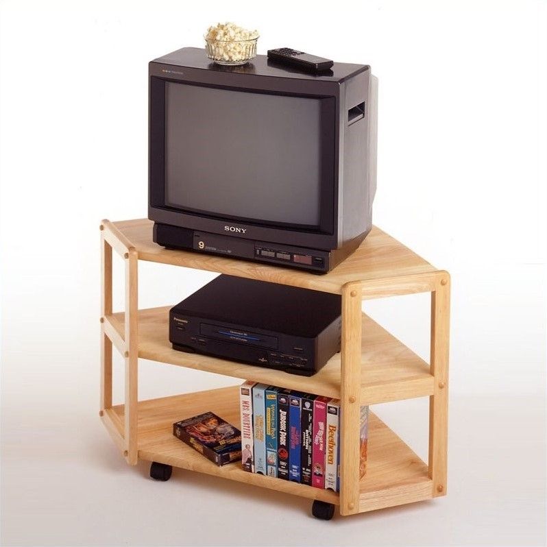 Solid Wood Corner Tv Stand In Beech – 83423 Intended For Hex Corner Tv Stands (View 15 of 15)