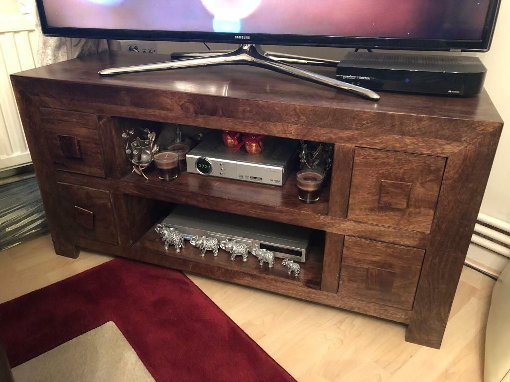 Solid Wood Mango Tv Stand | In Victoria Park, London | Gumtree With Mango Wood Tv Stands (View 3 of 15)