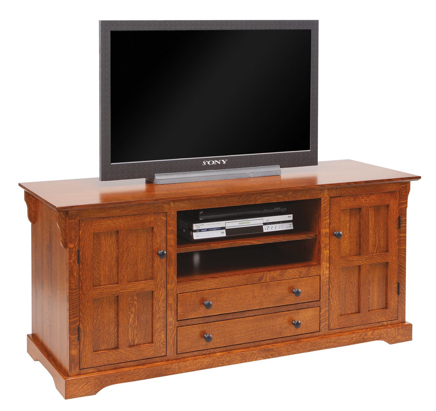Solid Wood Mission Hills Tv Stand – Free Delivery Inside Solid Oak Tv Stands (View 6 of 15)