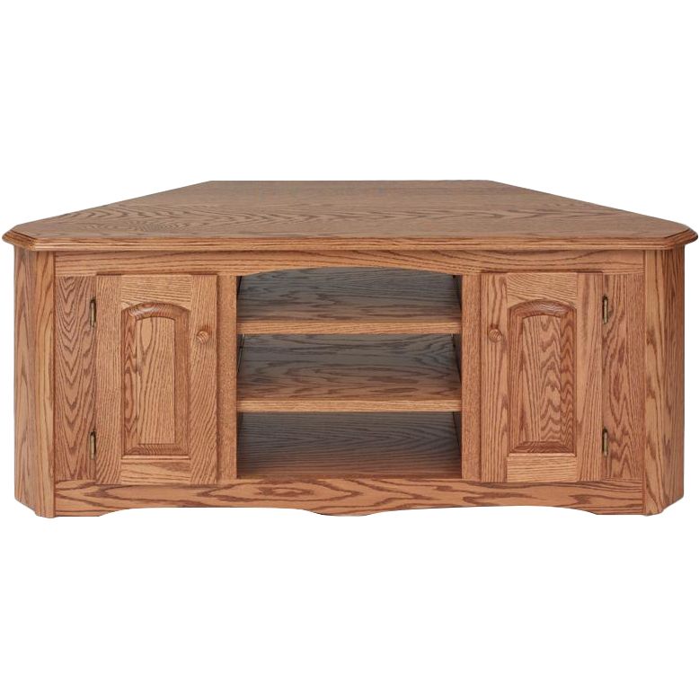 Solid Wood Oak Country Corner Tv Stand W/cabinet – 55 Intended For Oak Tv Stands Furniture (Photo 15 of 15)
