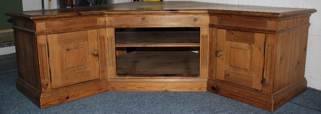 Solid Wood Pine Tv Corner Cabinet L Shaped | In Plymouth For Solid Pine Tv Cabinets (View 11 of 15)