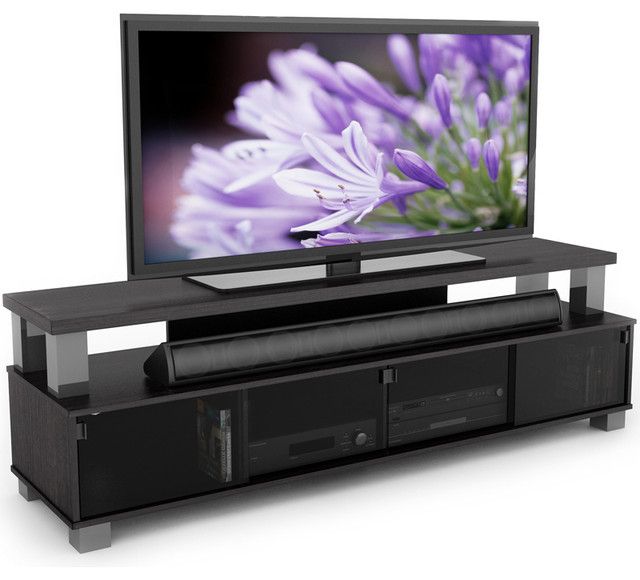 Sonax Bromley Ravenwood Black 75 Inch 2 Tier Tv Bench Pertaining To Bromley Black Wide Tv Stands (View 4 of 15)