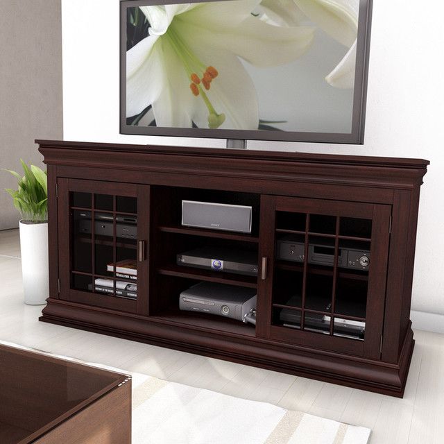 Sonax Carson Dark Espresso 60 Inch Wood Veneer Tv Pertaining To Dark Wood Tv Cabinets (View 8 of 15)