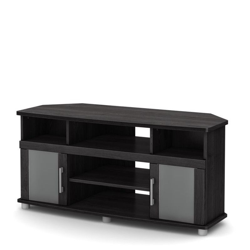 South Shore City Life 47" Corner Tv Stand In Gray Oak Throughout Grey Corner Tv Stands (View 5 of 15)