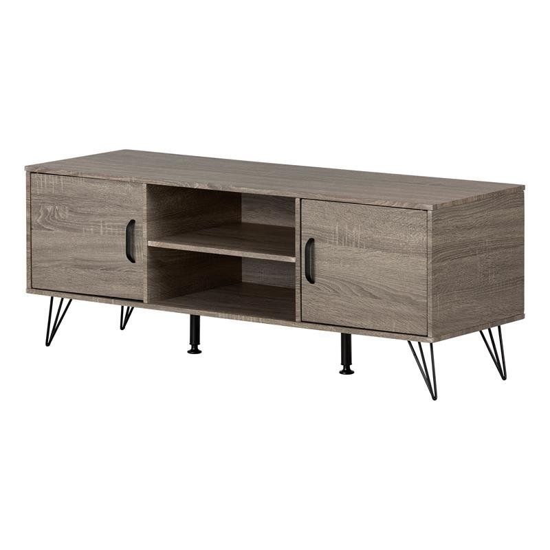 South Shore Evane Tv Stand With Doors 55in In Oak Camel Intended For South Shore Evane Tv Stands With Doors In Oak Camel (View 3 of 15)