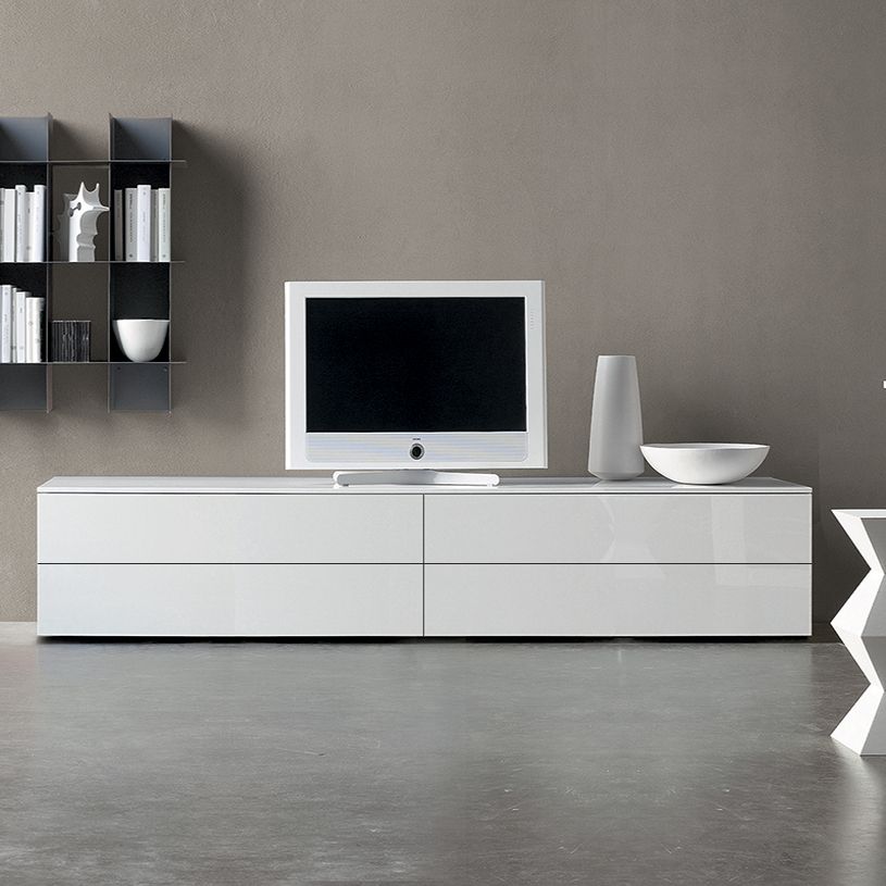 Space White Tv Stand Inside White High Gloss Tv Unit (Photo 10 of 15)