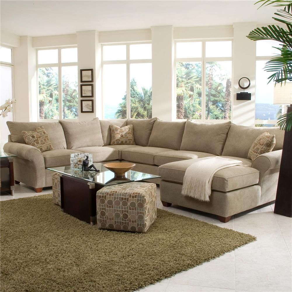 Spacious Sectional With Chaise Loungeklaussner | Wolf Intended For 4pc Crowningshield Contemporary Chaise Sectional Sofas (View 15 of 15)