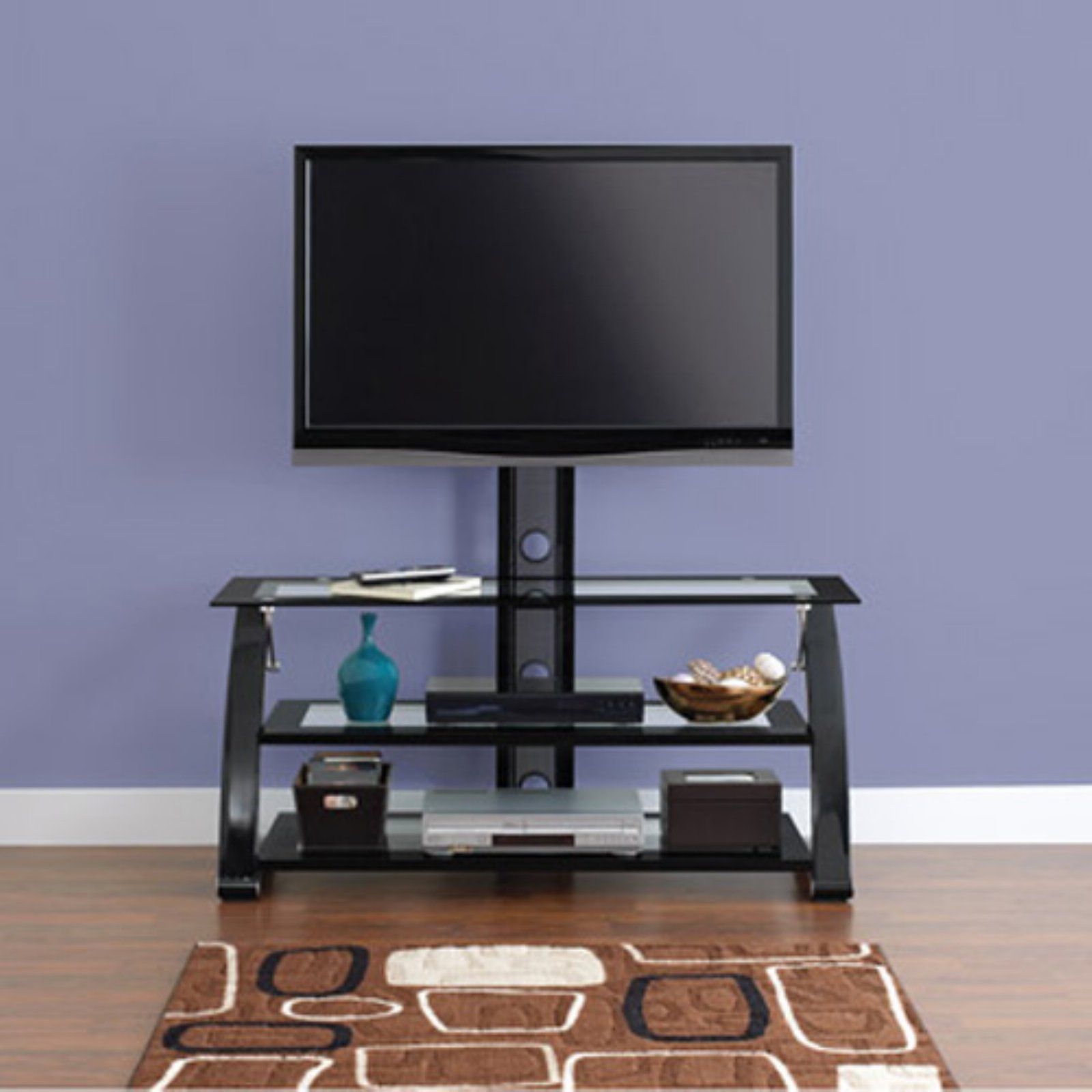 Spar Glass And Metal Tv Stand For Tvs Up To 65" – Walmart Inside Tv Mount And Tv Stands For Tvs Up To 65&quot; (View 4 of 15)