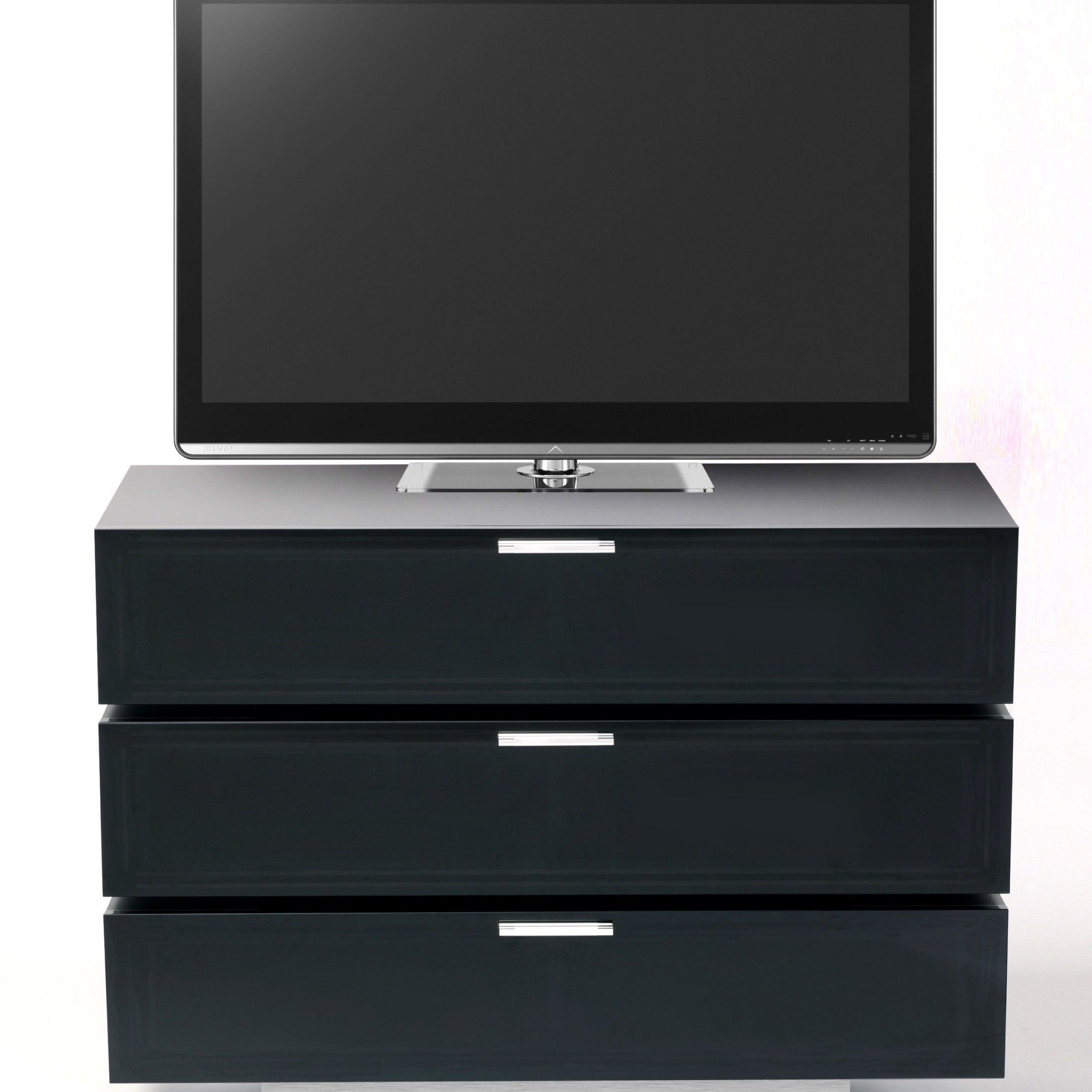 Stil Stand Black Gloss Tv Cabinet With Alu Plinth In Black Gloss Tv Cabinets (View 4 of 15)
