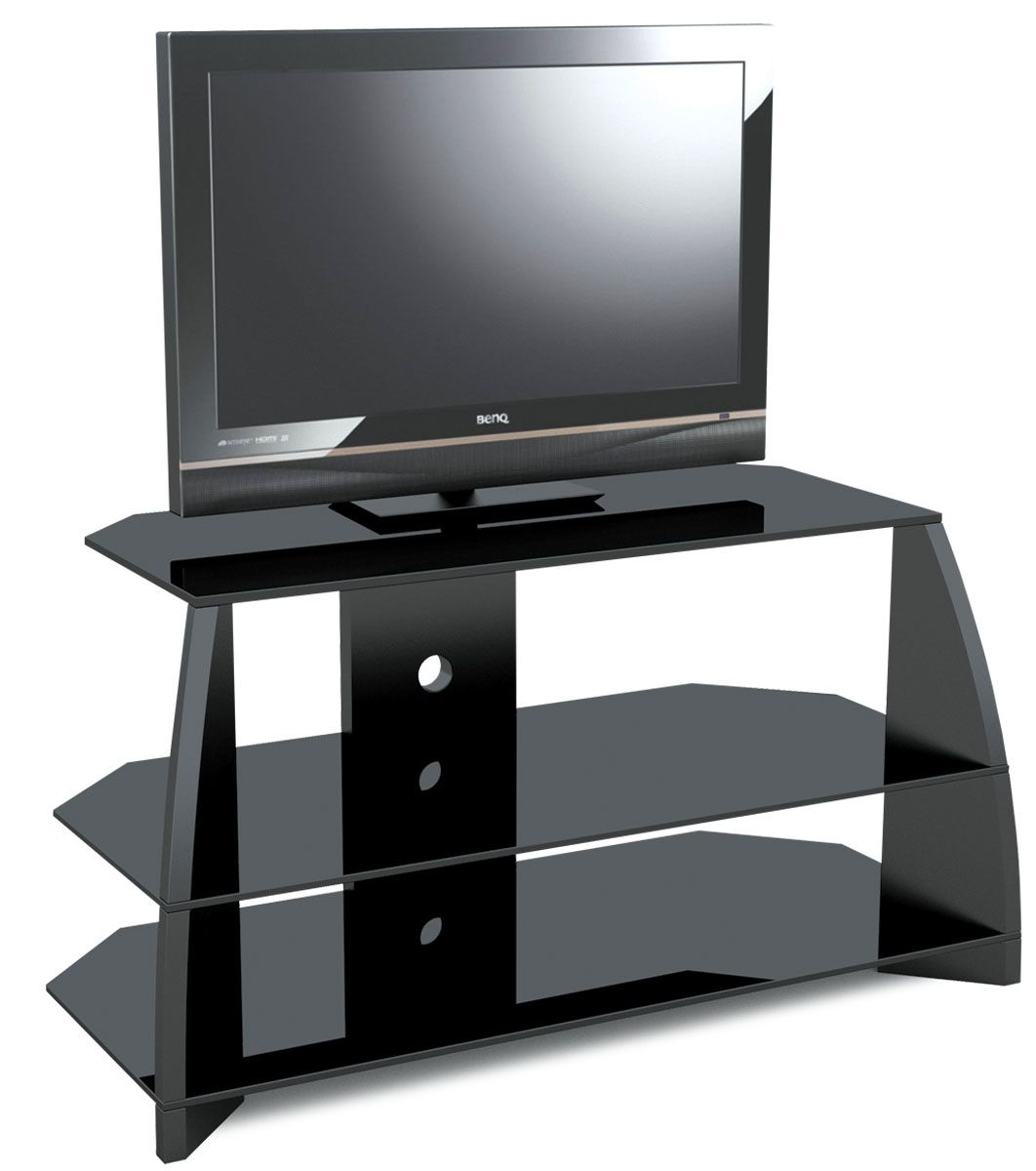 Stil Stand Stuk2045bl High Gloss Black Corner Tv For Up To Inside Elevated Tv Stands (View 4 of 15)