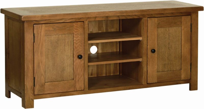 Sudbury Oak Large Tv Cabinet – Edmunds And Clarke Furniture Intended For Santana Oak Tv Furniture (View 14 of 15)