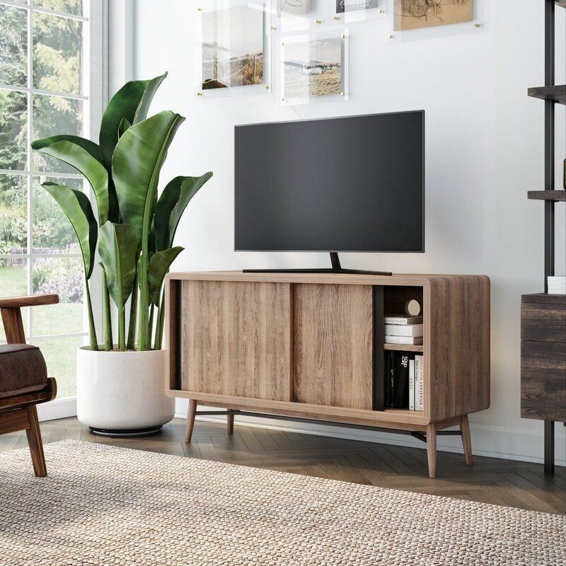 Summerdale Tv Stand For Tvs Up To 49" | Tv Stand Wood Regarding Modern Sliding Door Tv Stands (View 6 of 15)