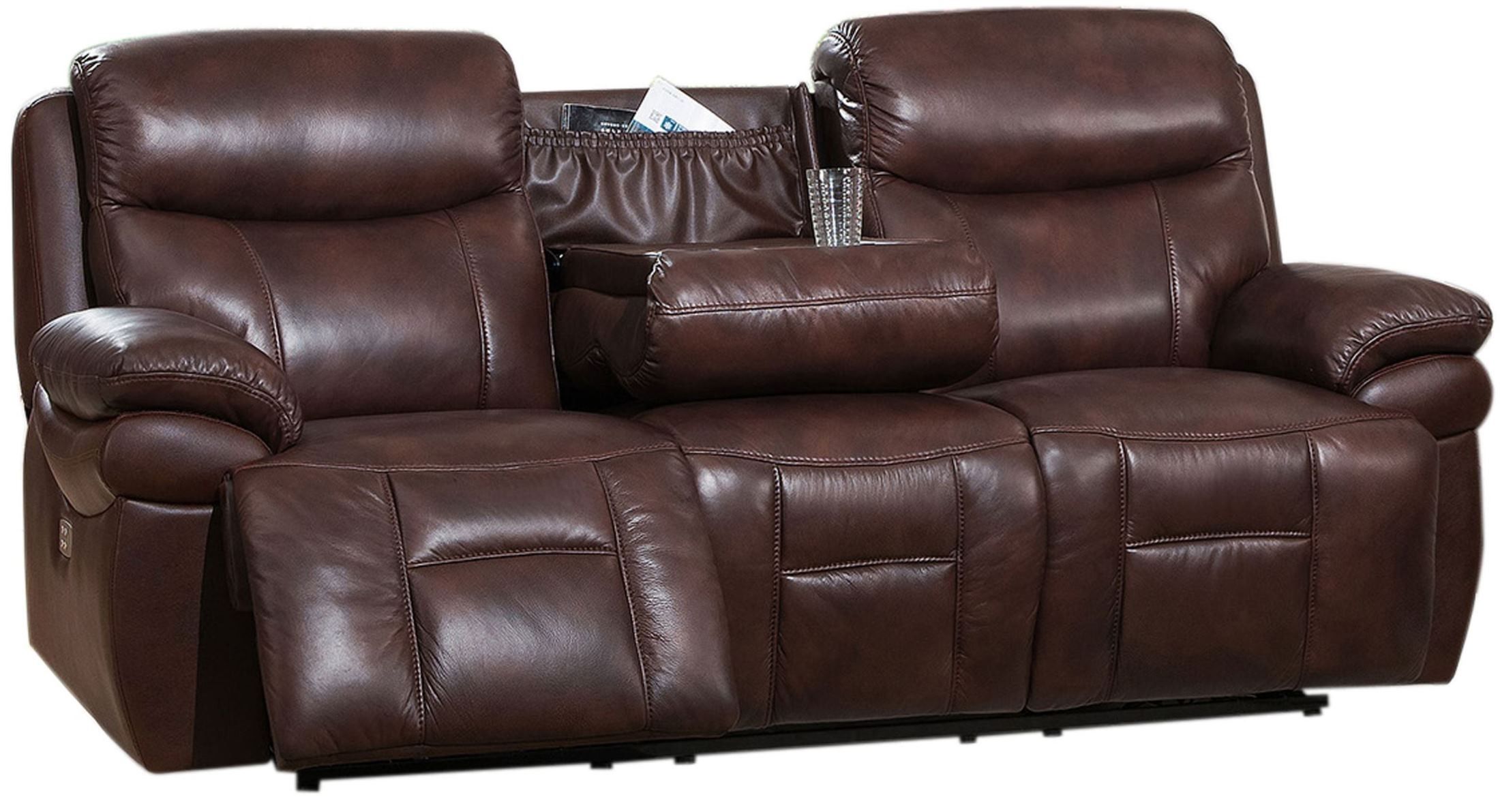 Summerlands Ii Brown Adjustable Headrest Power Reclining Throughout Nolan Leather Power Reclining Sofas (View 5 of 15)