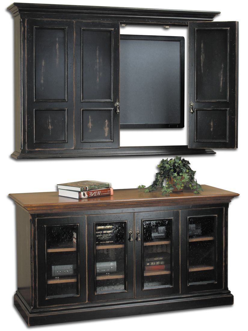 Sumner Flat Screen Tv Wall Cabinet & Console | Cottage With Enclosed Tv Cabinets With Doors (View 5 of 15)