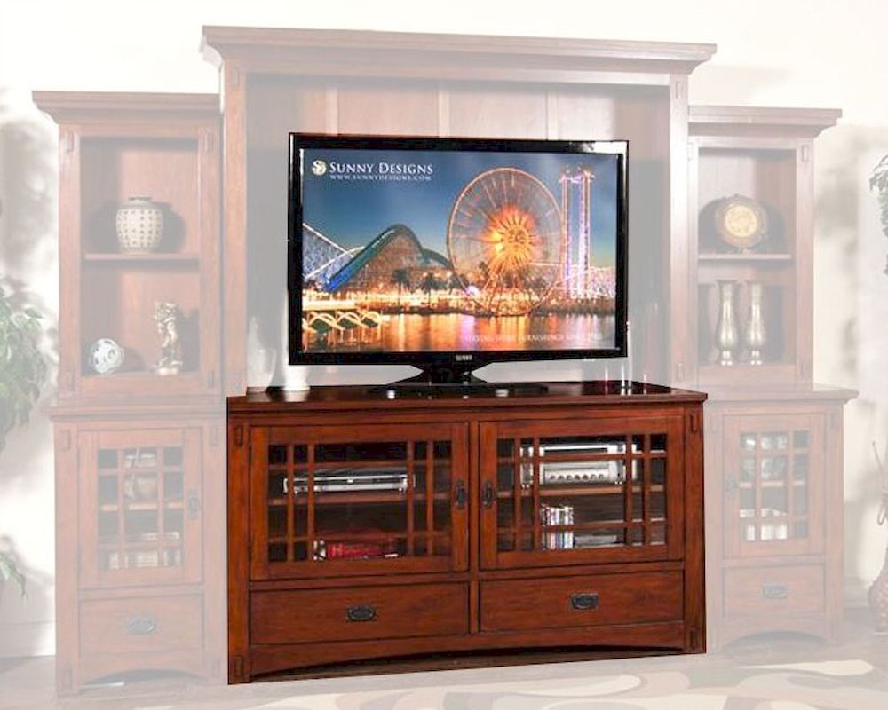 Sunny Designs Brown Cherry Tv Stand Su 3439bc Tc For Brown Tv Stands (Photo 8 of 15)