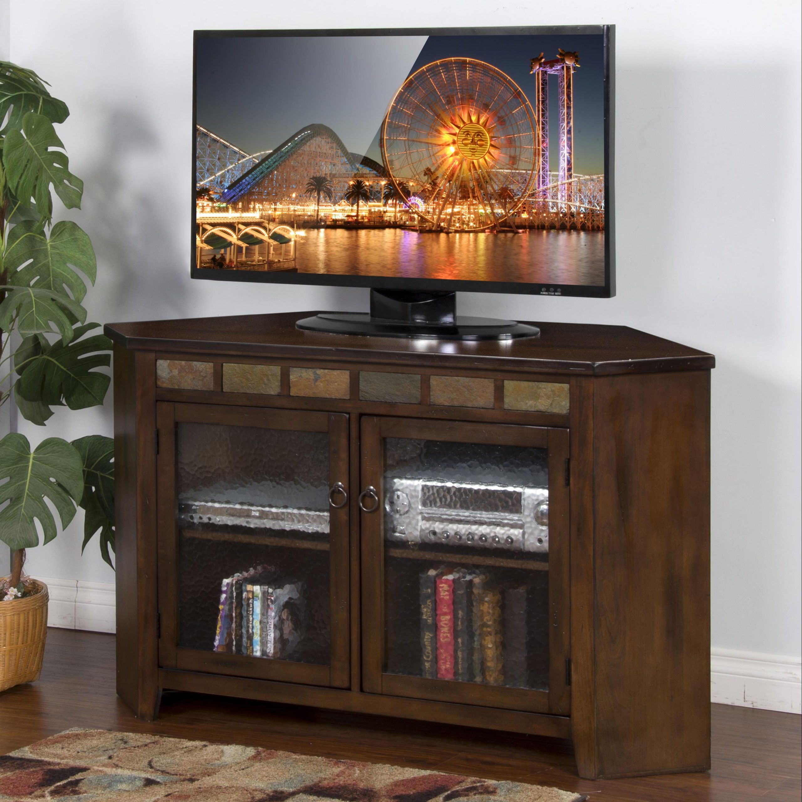 Sunny Designs Santa Fe Traditional 55 Inch Corner Tv Inside Industrial Corner Tv Stands (View 8 of 15)