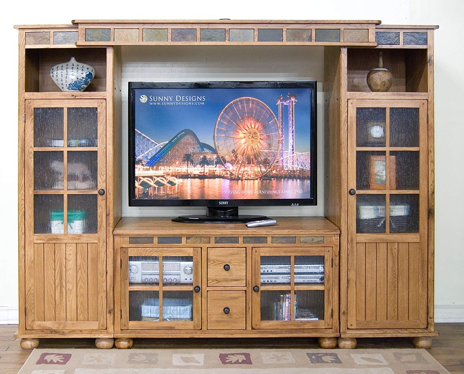 Sunny Designs Sedona 42 Tv Stand In Rustic Oak | Tv Stand Within Luxury Tv Stands (View 5 of 15)