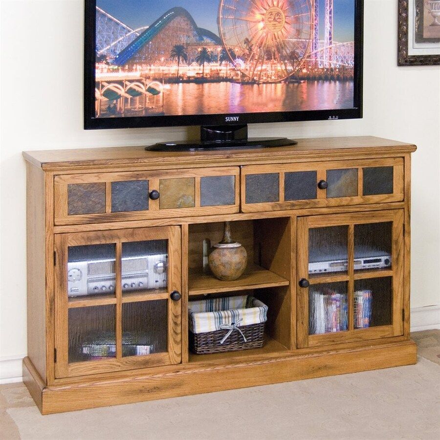 Sunny Designs Sedona Rustic Oak Rectangular Tv Cabinet At Pertaining To Rustic Tv Cabinets (View 12 of 15)